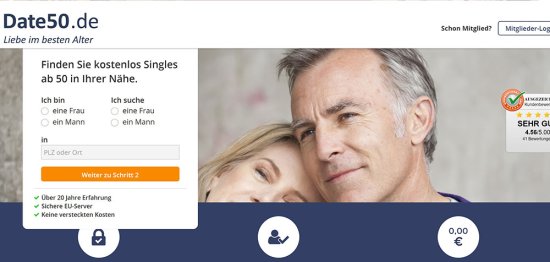 Bewertungen von nur dating-sites für singles über 50